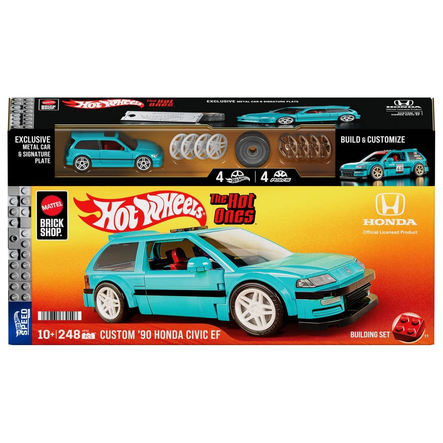 Hot Wheels Speed Series Mattel Brick Shop građevinski set 1/32 Custom ’90 Honda Civic EF fotografija proizvoda