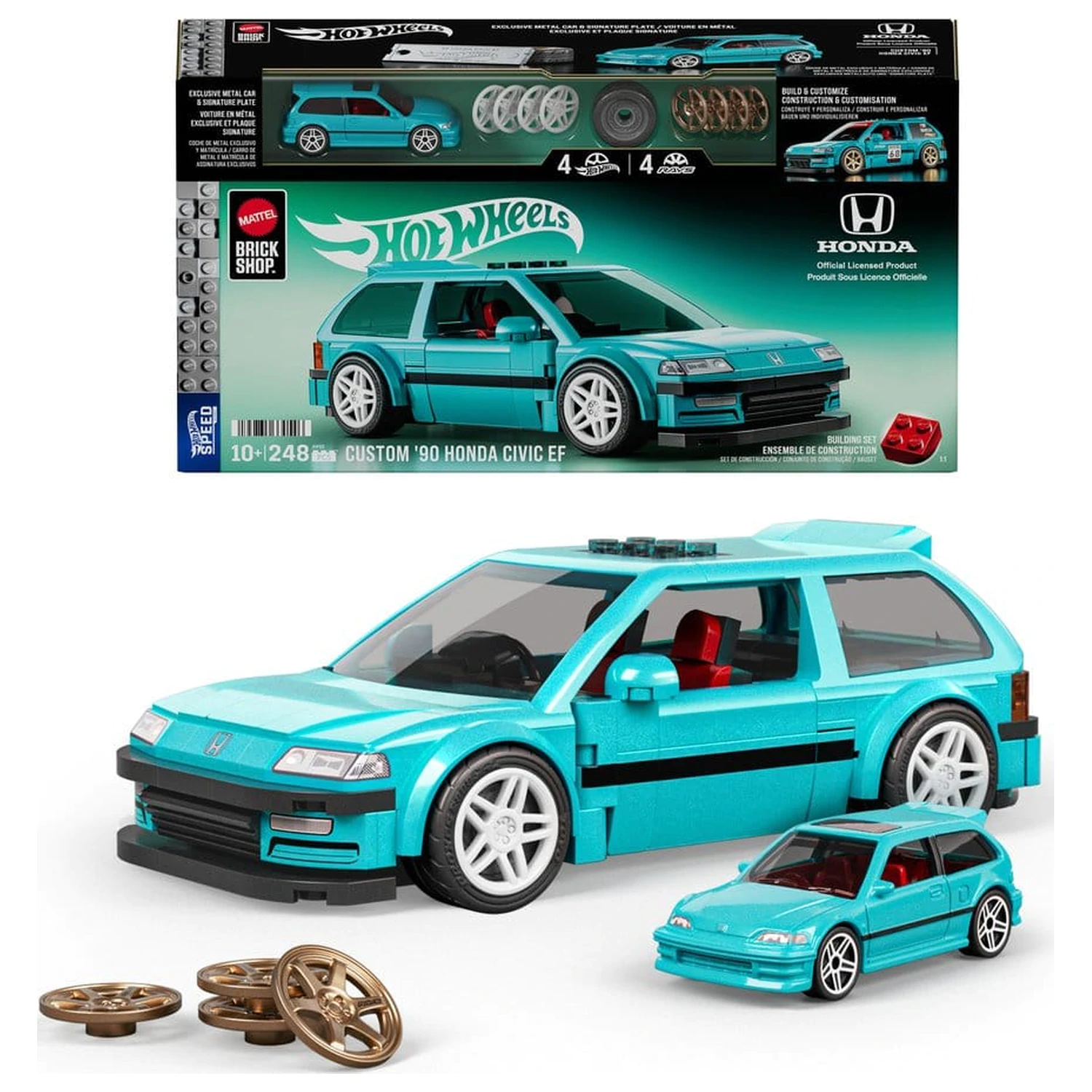 Hot Wheels Speed Series Mattel Brick Shop građevinski set 1/32 Custom ’90 Honda Civic EF fotografija proizvoda