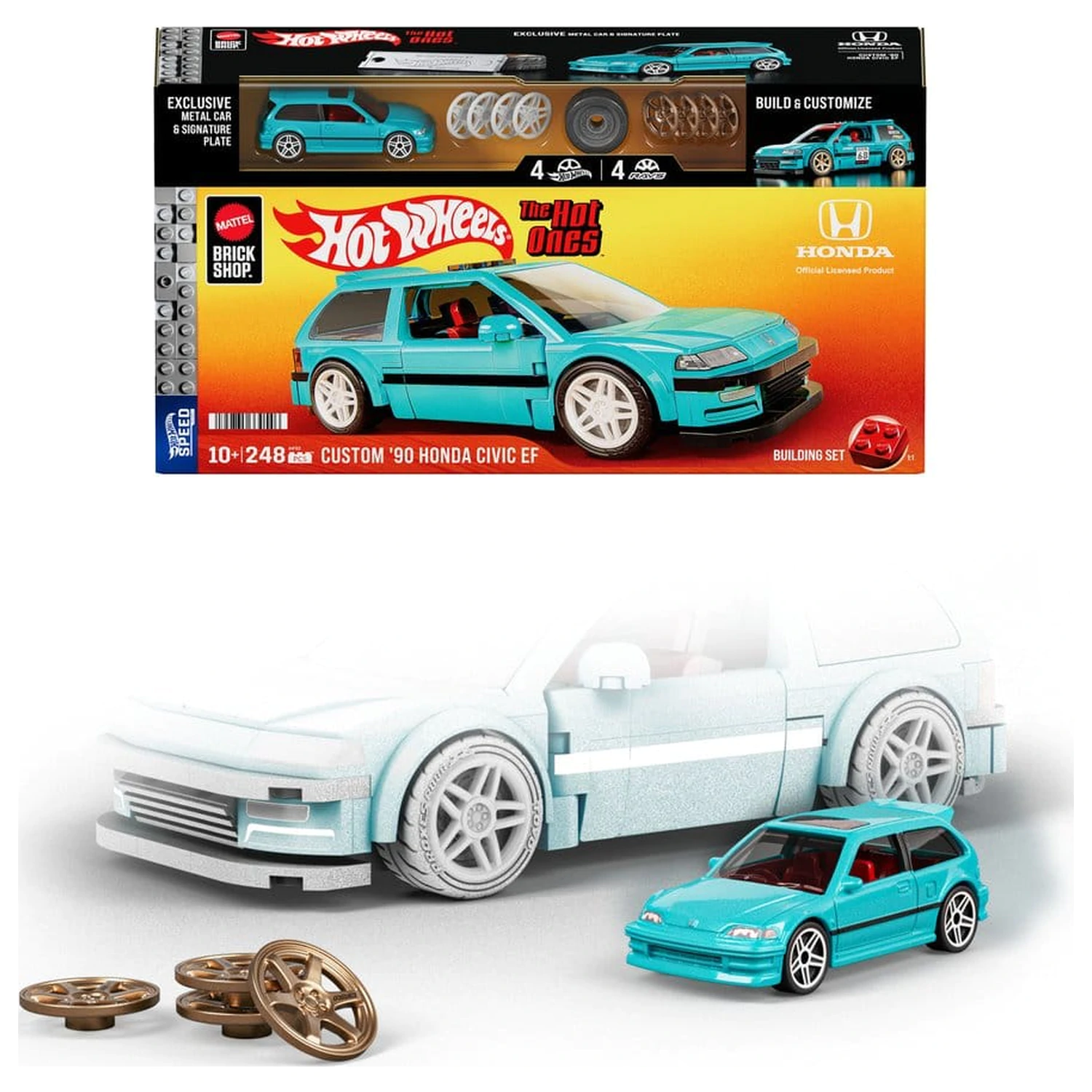 Hot Wheels Speed Series Mattel Brick Shop građevinski set 1/32 Custom ’90 Honda Civic EF fotografija proizvoda