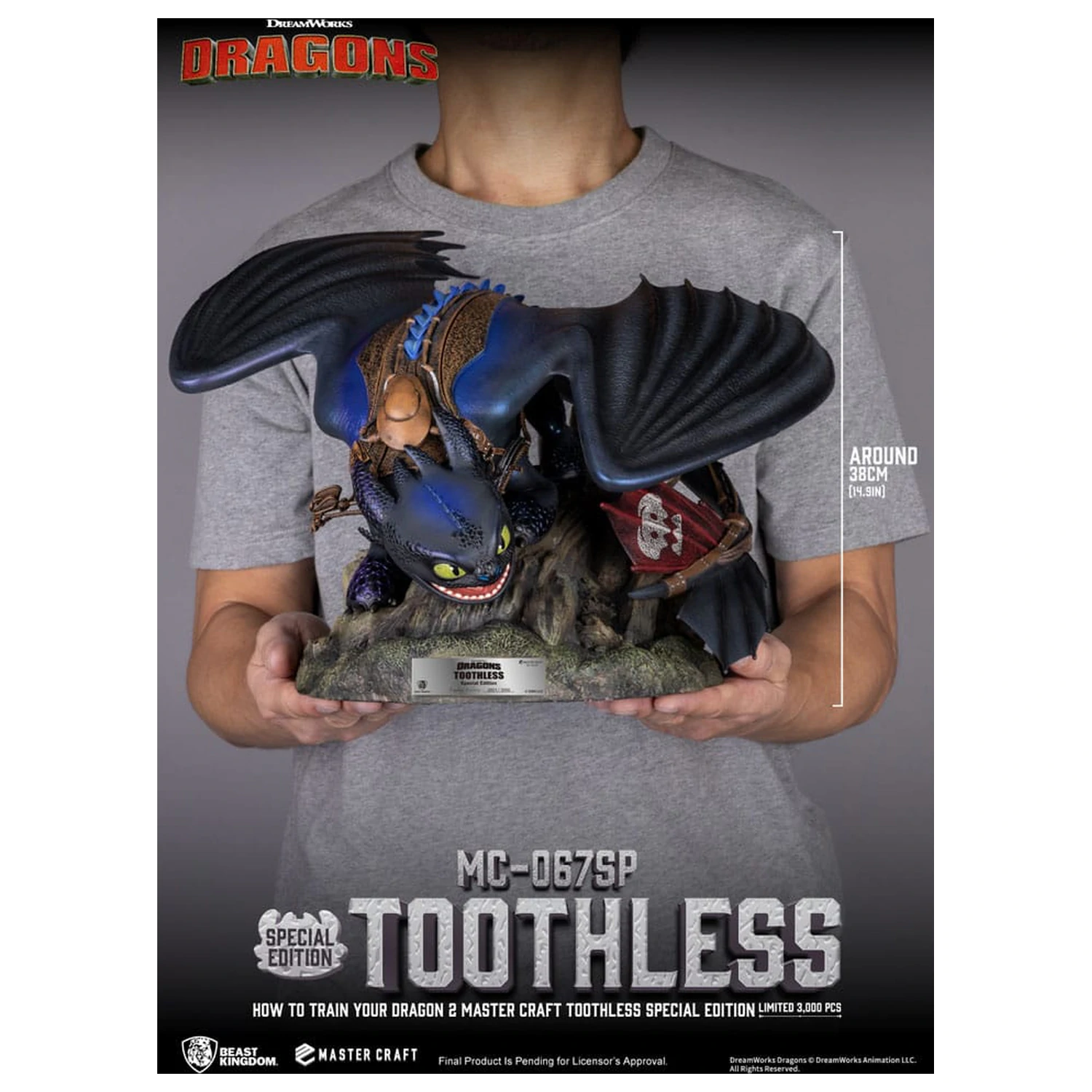 How To Train Your Dragon 2 Master Craft Statua Toothless 38 cm fotografija proizvoda