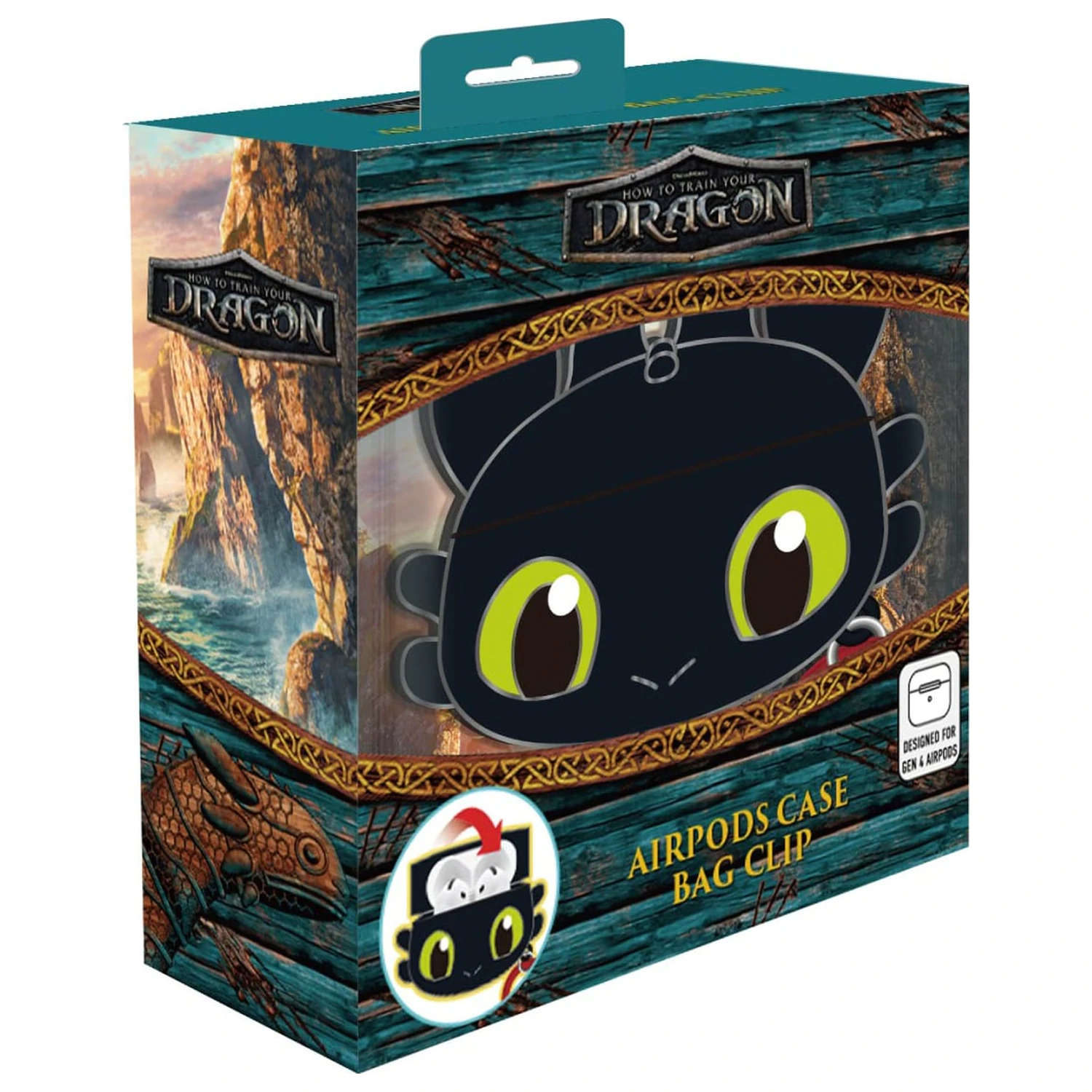 How to Train Your Dragon Toothless 3D pjenasta torbica za AirPods slušalice s kopčom fotografija proizvoda
