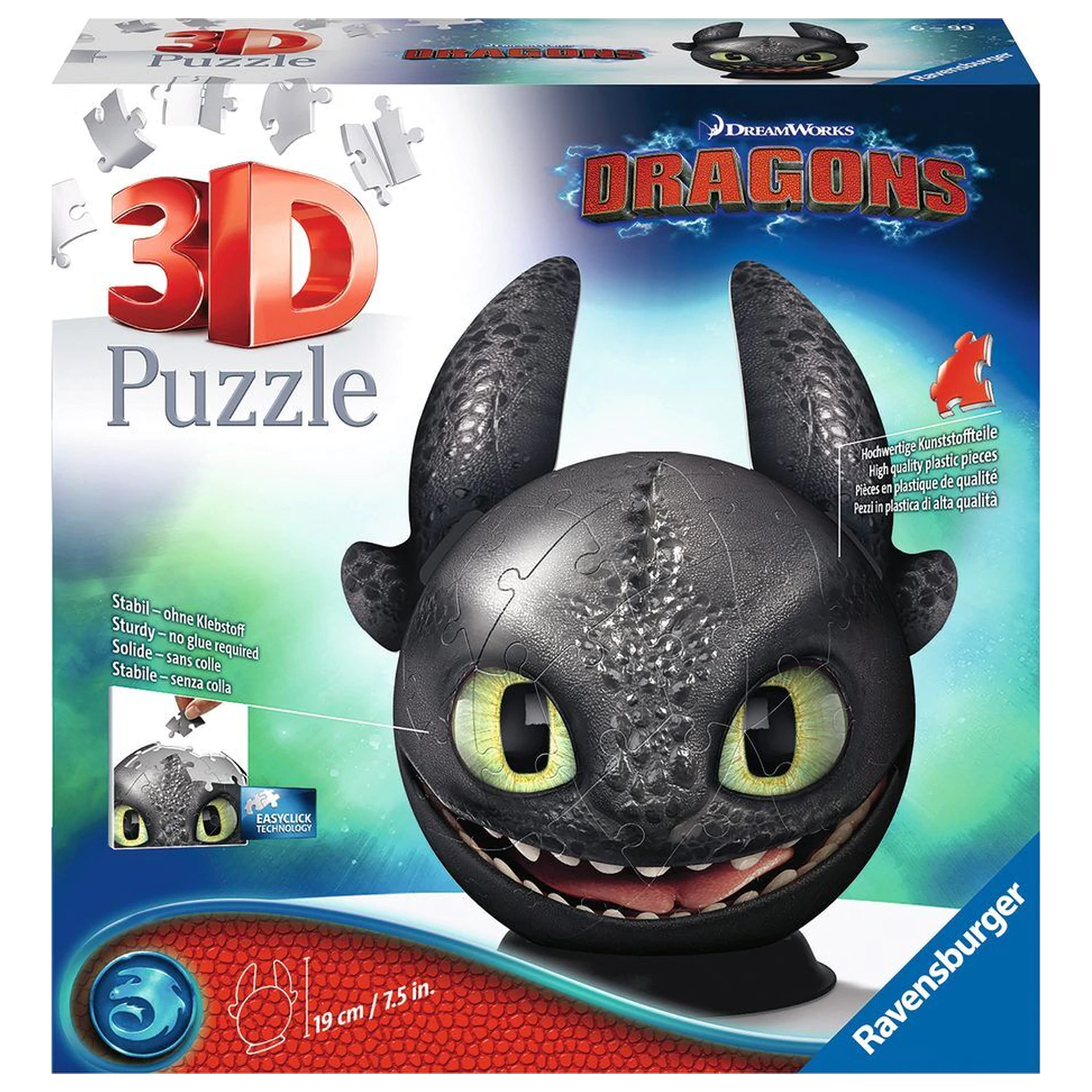 How to Train Your Dragon Toothless 3D Puzzle lopta 72 komada fotografija proizvoda