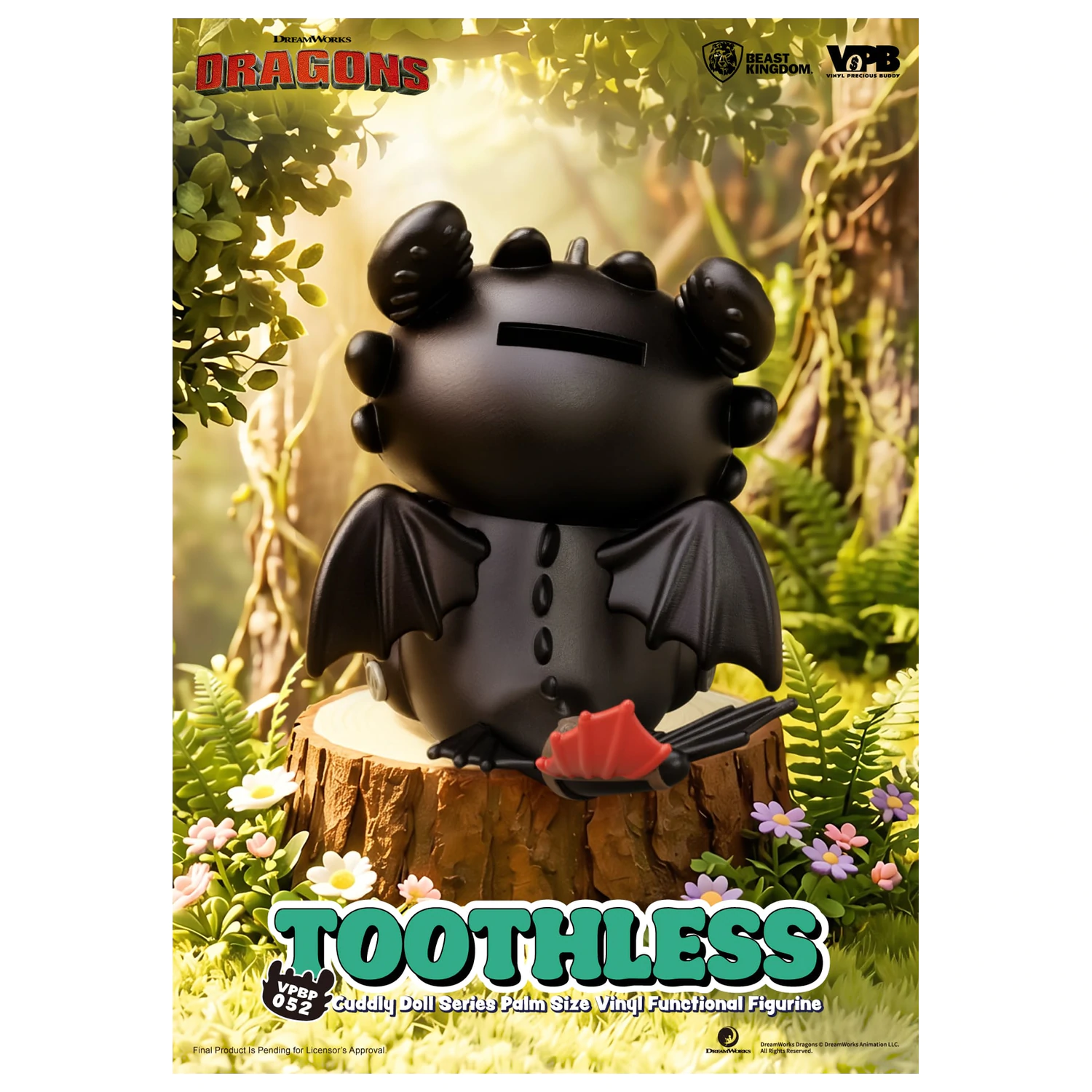 HOW TO TRAIN YOUR DRAGON Toothless Bank vinilna figura 11.7cm fotografija proizvoda
