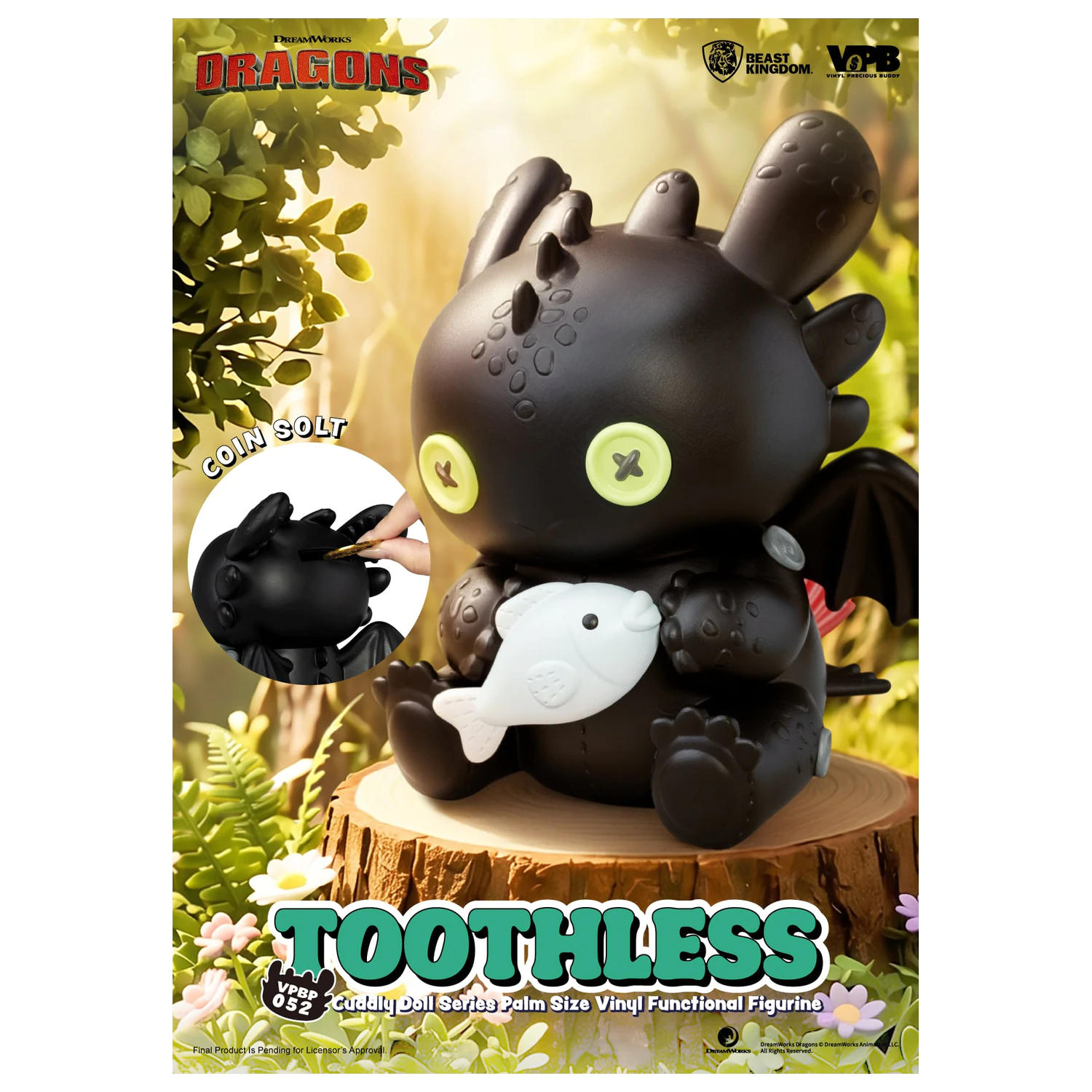 HOW TO TRAIN YOUR DRAGON Toothless Bank vinilna figura 11.7cm fotografija proizvoda