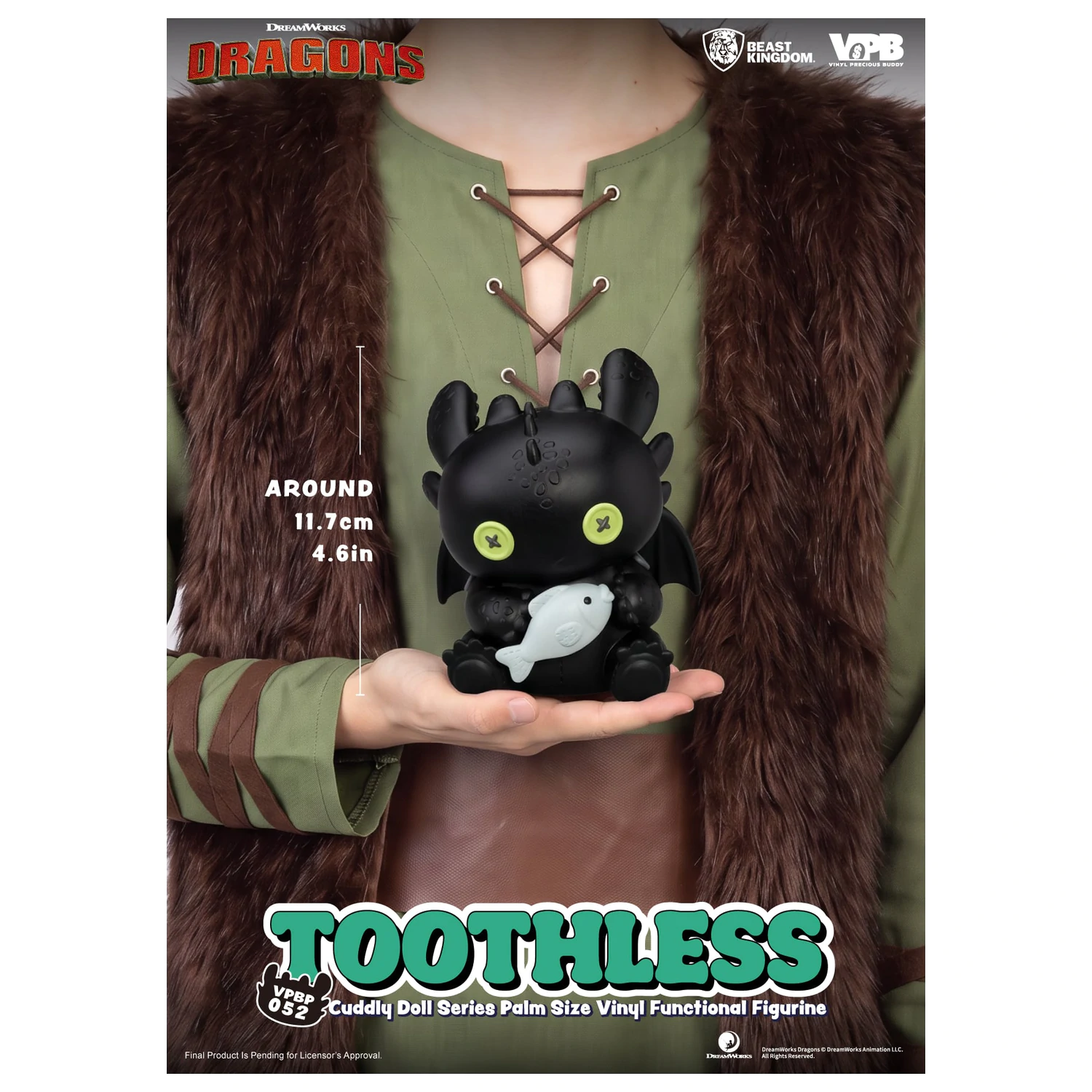HOW TO TRAIN YOUR DRAGON Toothless Bank vinilna figura 11.7cm fotografija proizvoda