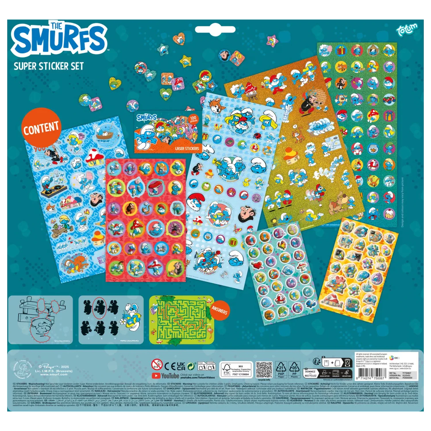 The Smurfs Happy Super Set Naljepnica fotografija proizvoda