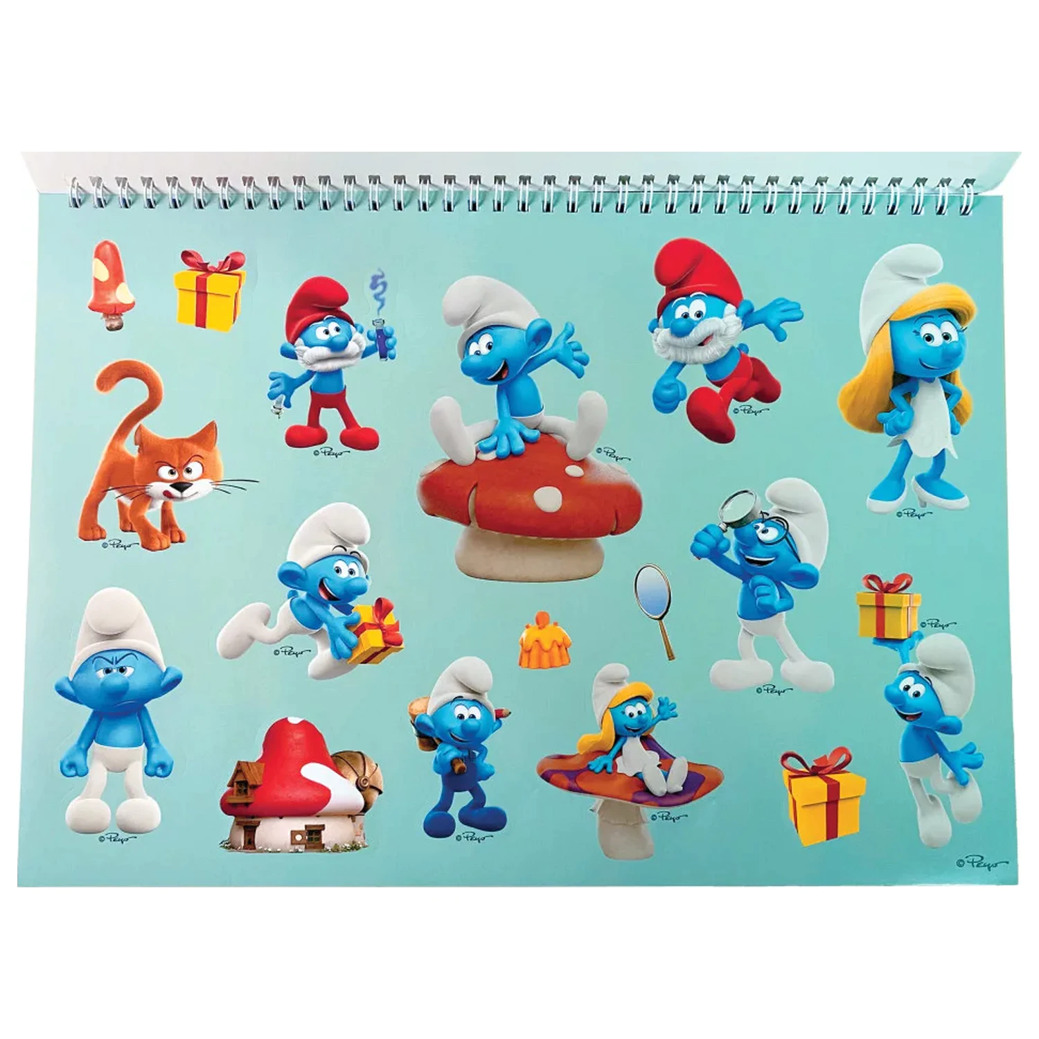 The Smurfs Village A/4 spiralna bilježnica za crtanje 40 stranica s naljepnicama fotografija proizvoda