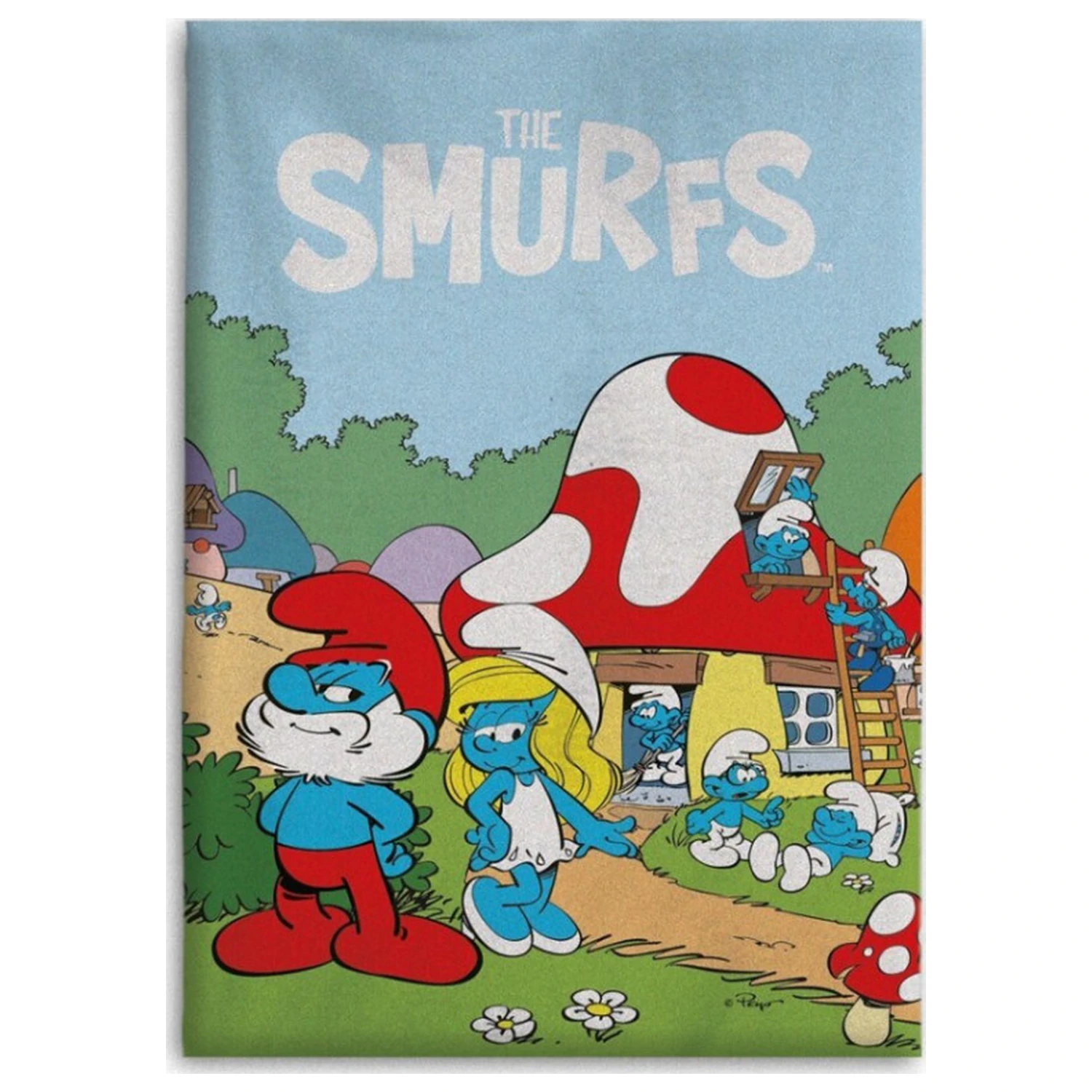 The Smurfs Village Life flanel deka 110x150cm fotografija proizvoda