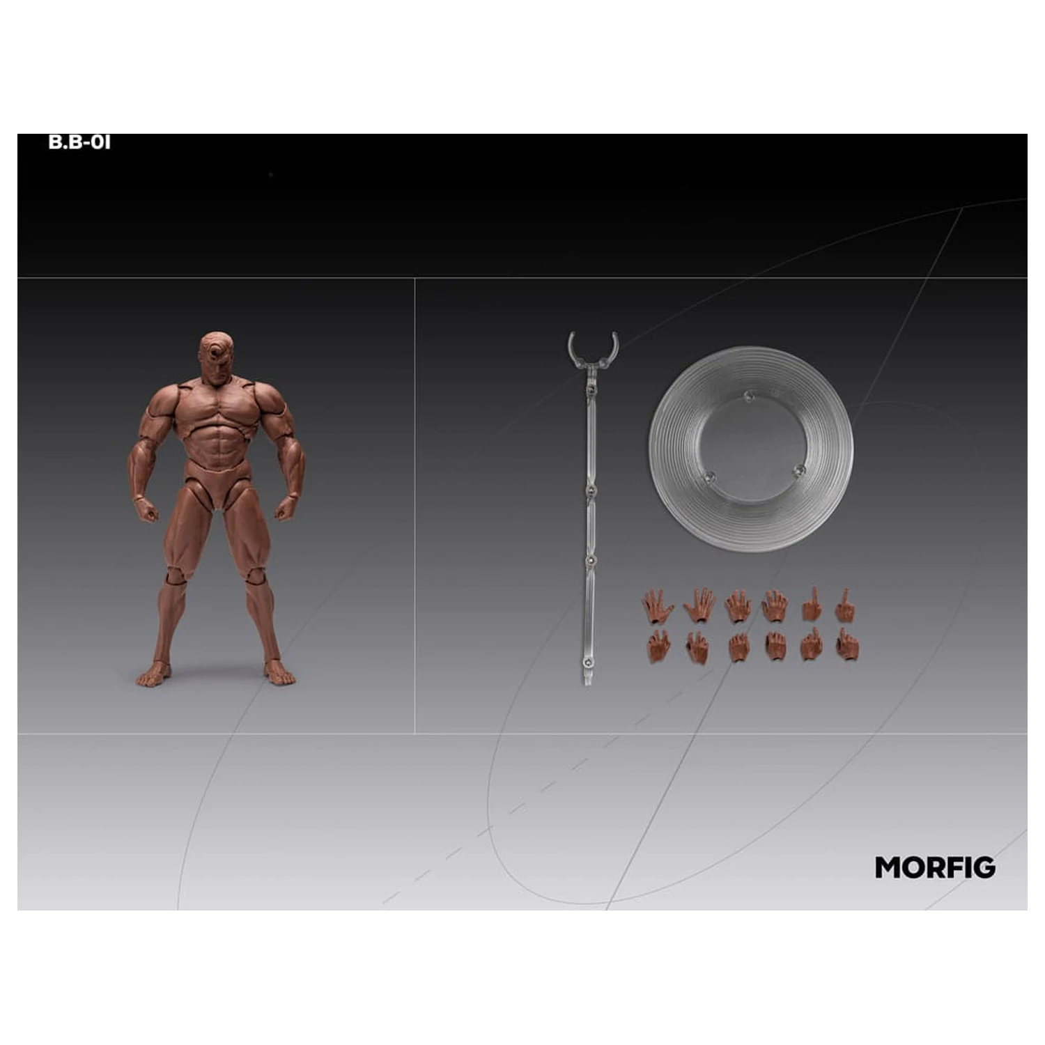 Inart akcijska figura 1/12 Blank Muško tijelo Crno 17 cm fotografija proizvoda