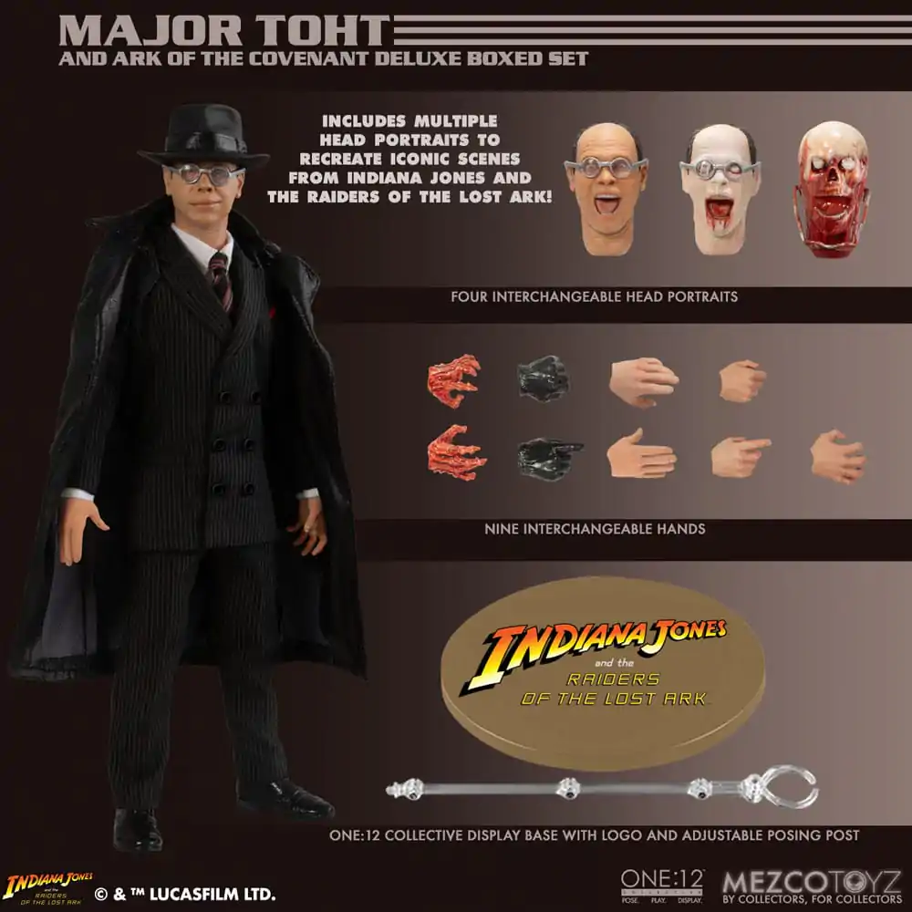 Indiana Jones Action Figure 1/12 Major Toht and Ark of the Covenant Deluxe Boxed Set 16 cm Figura fotografija proizvoda