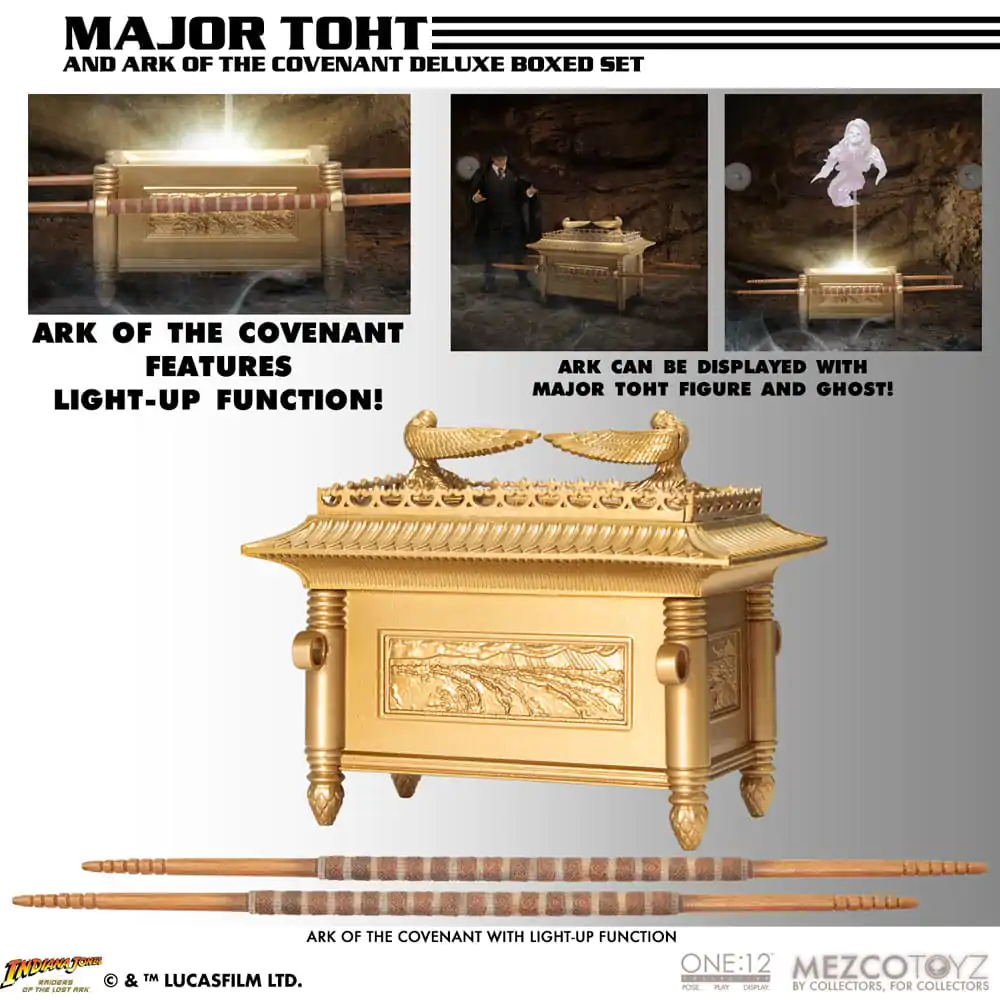 Indiana Jones Action Figure 1/12 Major Toht and Ark of the Covenant Deluxe Boxed Set 16 cm Figura fotografija proizvoda