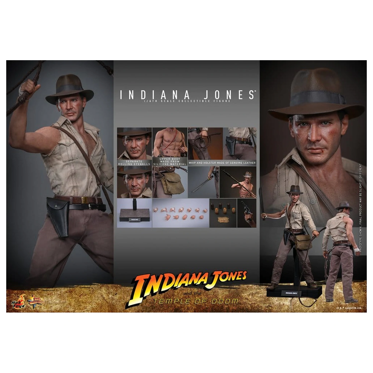 Indiana Jones Movie Masterpiece akcijska figura 1/6 Indiana Jones 30 cm fotografija proizvoda