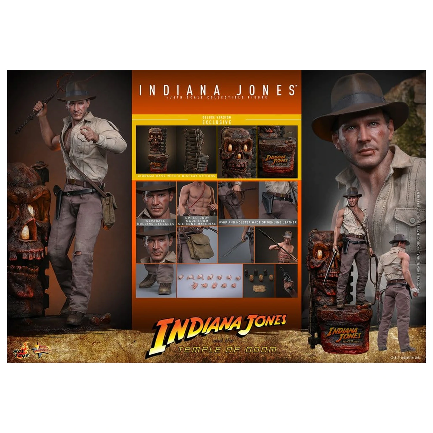 Indiana Jones Movie Masterpiece Action Figura 1/6 Indiana Jones (Deluxe verzija) 30 cm fotografija proizvoda