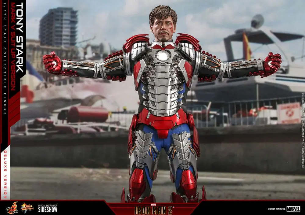 Iron Man 2 Movie Masterpiece akcijska figura 1/6 Tony Stark (Mark V Suit Up Version) Deluxe 31 cm fotografija proizvoda