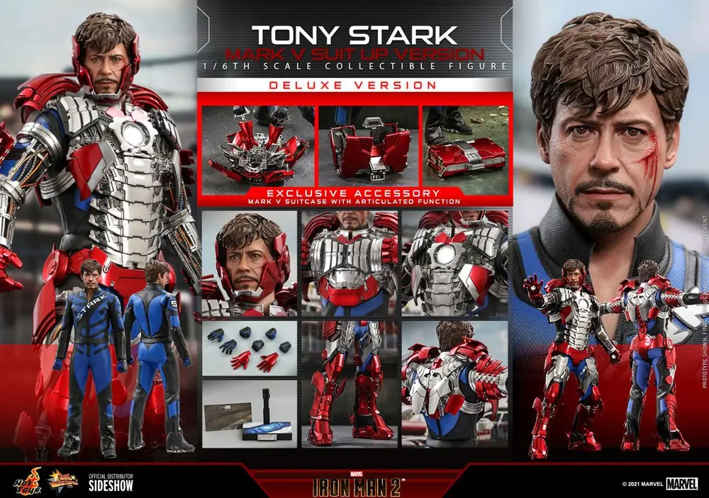 Iron Man 2 Movie Masterpiece akcijska figura 1/6 Tony Stark (Mark V Suit Up Version) Deluxe 31 cm fotografija proizvoda