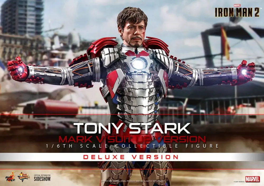 Iron Man 2 Movie Masterpiece akcijska figura 1/6 Tony Stark (Mark V Suit Up Version) Deluxe 31 cm fotografija proizvoda