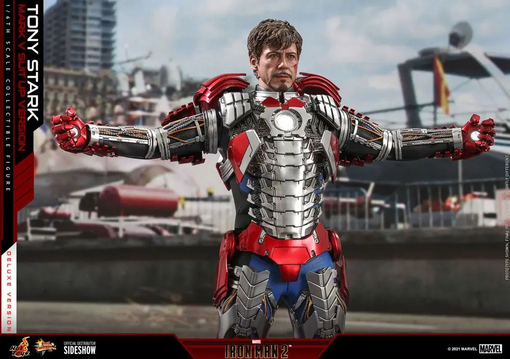 Iron Man 2 Movie Masterpiece akcijska figura 1/6 Tony Stark (Mark V Suit Up Version) Deluxe 31 cm fotografija proizvoda