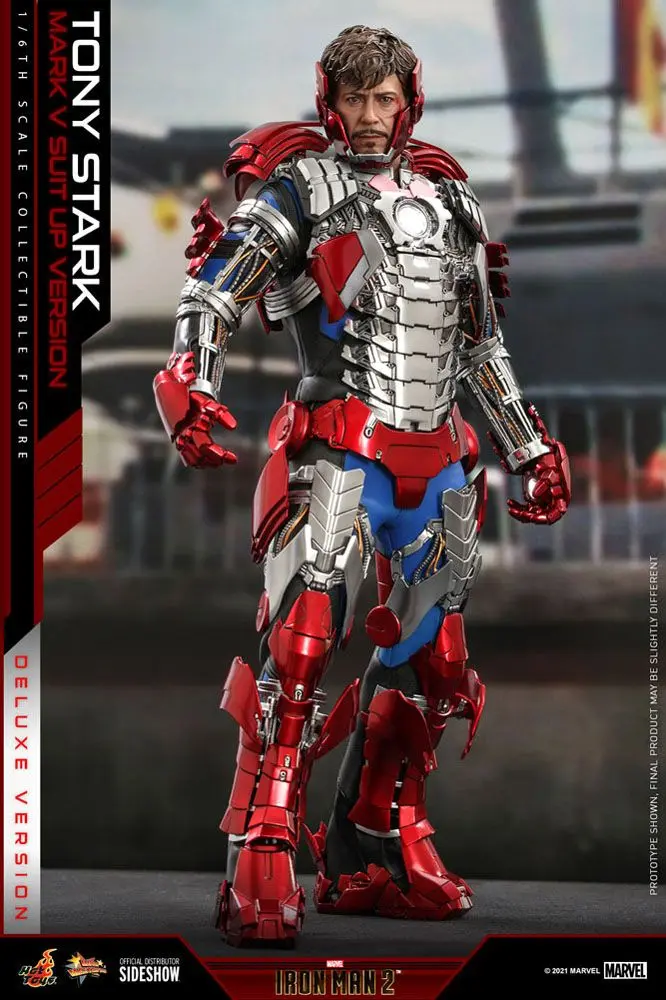 Iron Man 2 Movie Masterpiece akcijska figura 1/6 Tony Stark (Mark V Suit Up Version) Deluxe 31 cm fotografija proizvoda