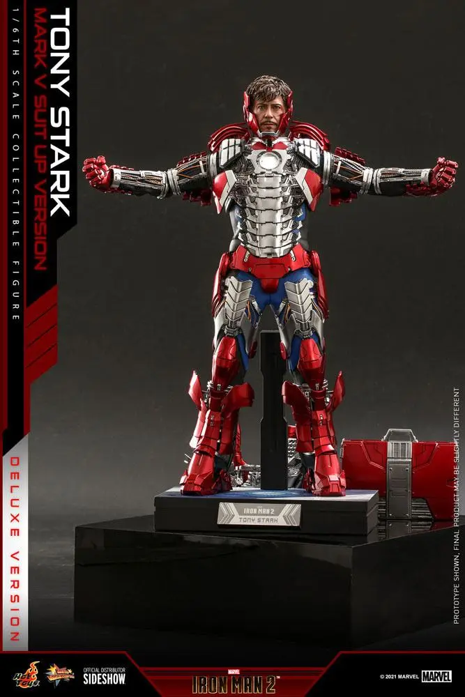 Iron Man 2 Movie Masterpiece akcijska figura 1/6 Tony Stark (Mark V Suit Up Version) Deluxe 31 cm fotografija proizvoda