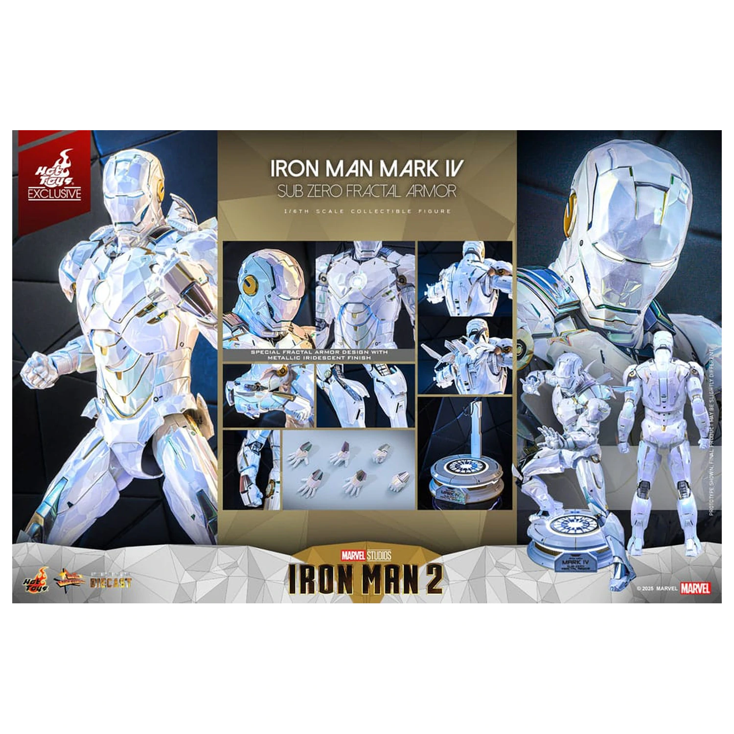 Iron Man 2 Movie Masterpiece Diecast figura za akcijsku igru 1/6 Iron Man Mark IV (Sub-Zero Fractal Armor) Hot Toys Exclusive 33 cm fotografija proizvoda