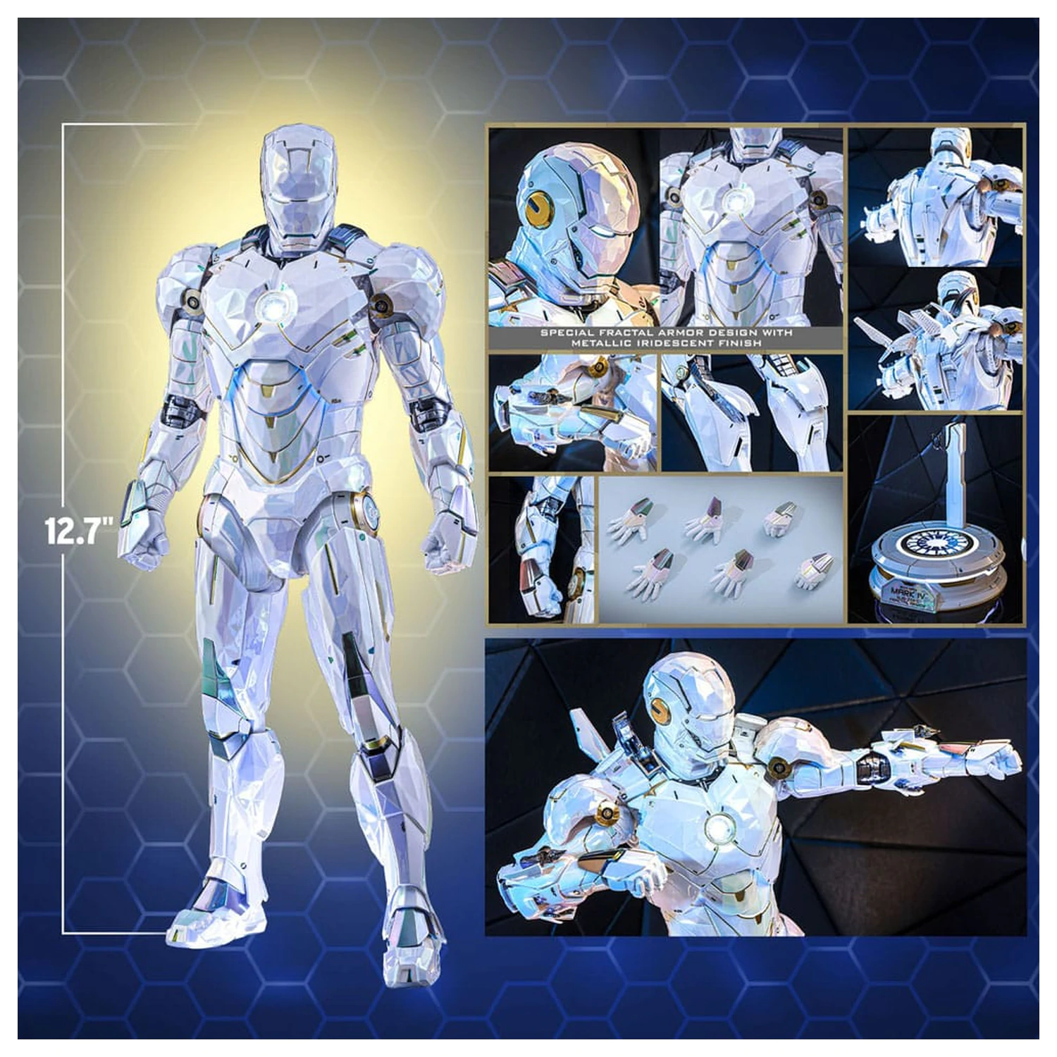 Iron Man 2 Movie Masterpiece Diecast figura za akcijsku igru 1/6 Iron Man Mark IV (Sub-Zero Fractal Armor) Hot Toys Exclusive 33 cm fotografija proizvoda