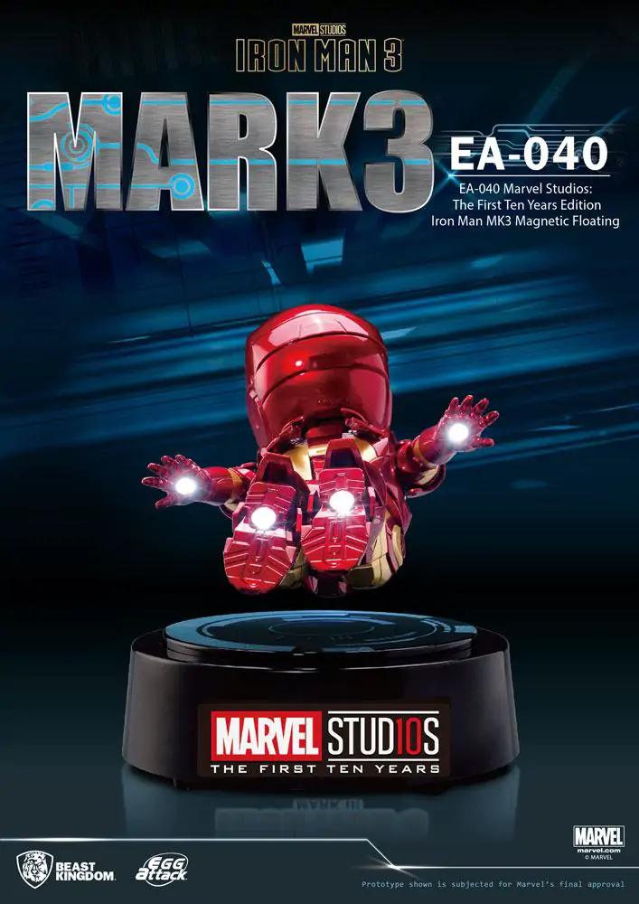 Iron Man 3 Egg Attack Figura Plutajući Model Iron Man Mark III The First Ten Years Edition 16 cm fotografija proizvoda