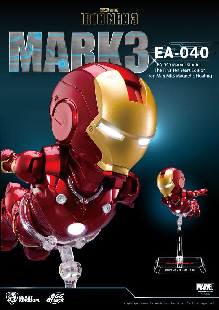 Iron Man 3 Egg Attack Figura Plutajući Model Iron Man Mark III The First Ten Years Edition 16 cm fotografija proizvoda