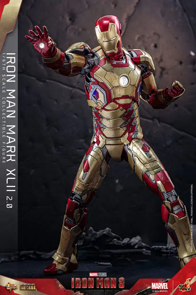 Iron Man 3 Movie Masterpiece Diecast akcijska figura 1/6 Iron Man Mark XLII (2.0) 32 cm fotografija proizvoda