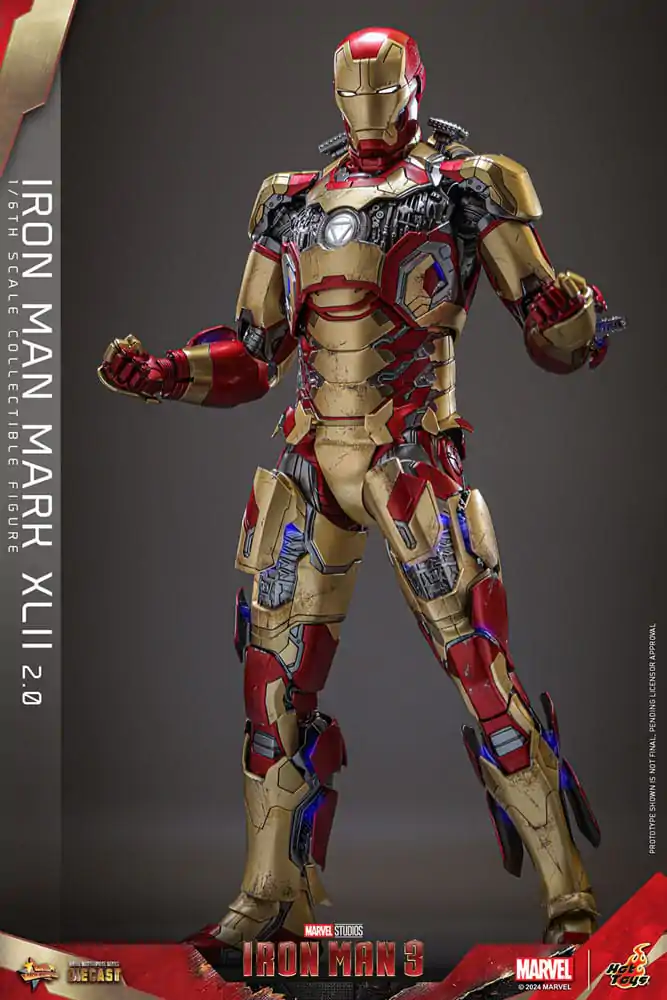 Iron Man 3 Movie Masterpiece Diecast akcijska figura 1/6 Iron Man Mark XLII (2.0) 32 cm fotografija proizvoda