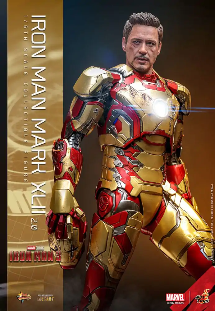 Iron Man 3 Movie Masterpiece Diecast akcijska figura 1/6 Iron Man Mark XLII (2.0) 32 cm fotografija proizvoda