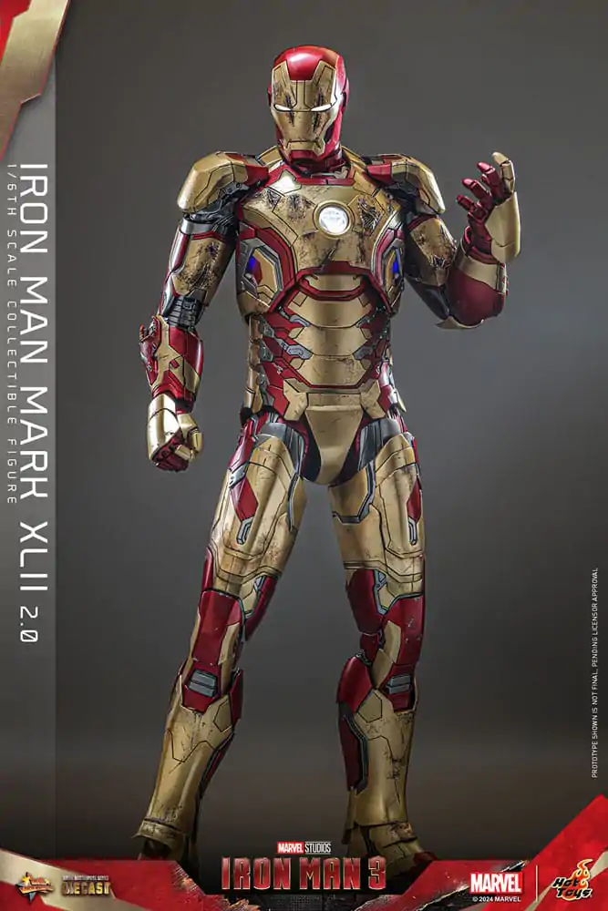 Iron Man 3 Movie Masterpiece Diecast akcijska figura 1/6 Iron Man Mark XLII (2.0) 32 cm fotografija proizvoda