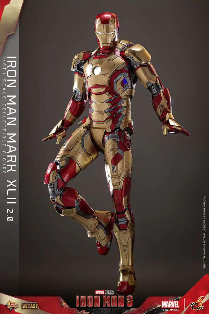 Iron Man 3 Movie Masterpiece Diecast akcijska figura 1/6 Iron Man Mark XLII (2.0) 32 cm fotografija proizvoda