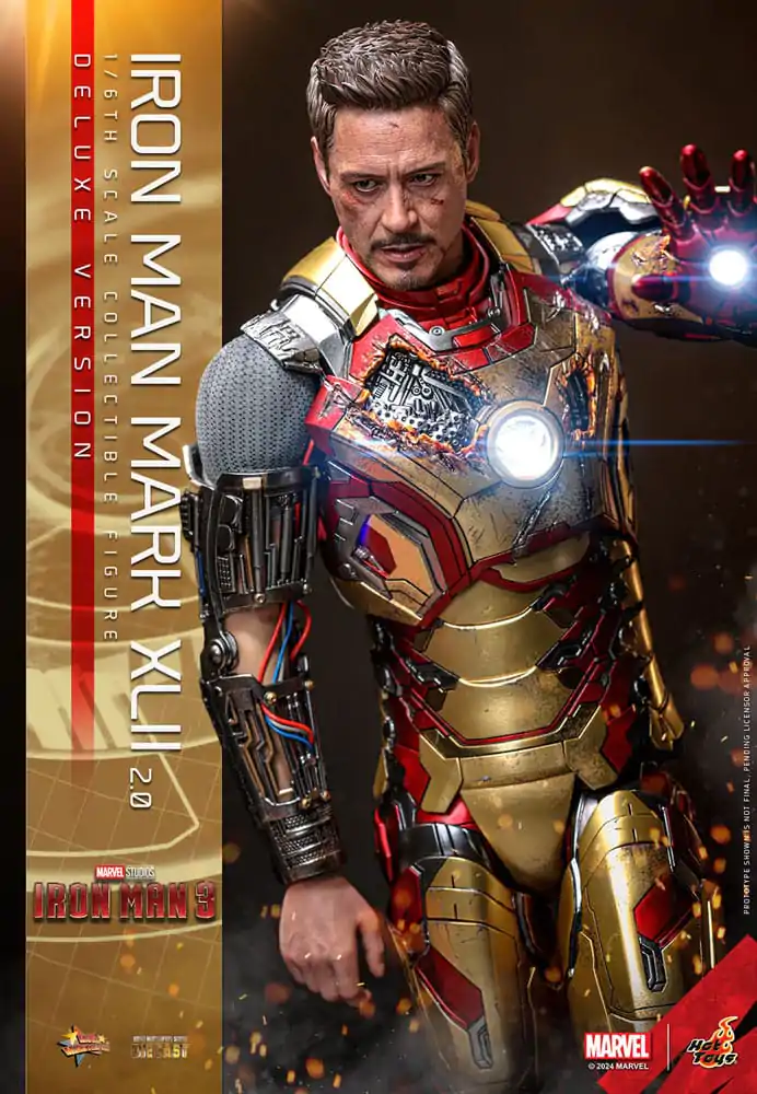 Iron Man 3 Movie Masterpiece Diecast akcijska figura 1/6 Iron Man Mark XLII (2.0) Deluxe 32 cm fotografija proizvoda