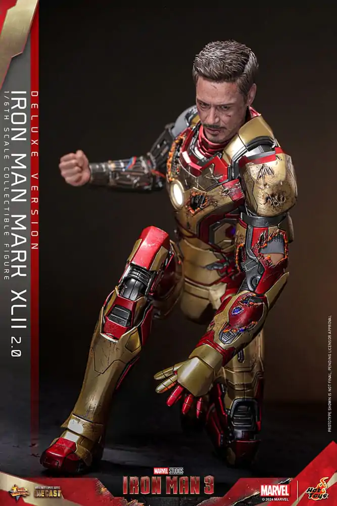 Iron Man 3 Movie Masterpiece Diecast akcijska figura 1/6 Iron Man Mark XLII (2.0) Deluxe 32 cm fotografija proizvoda