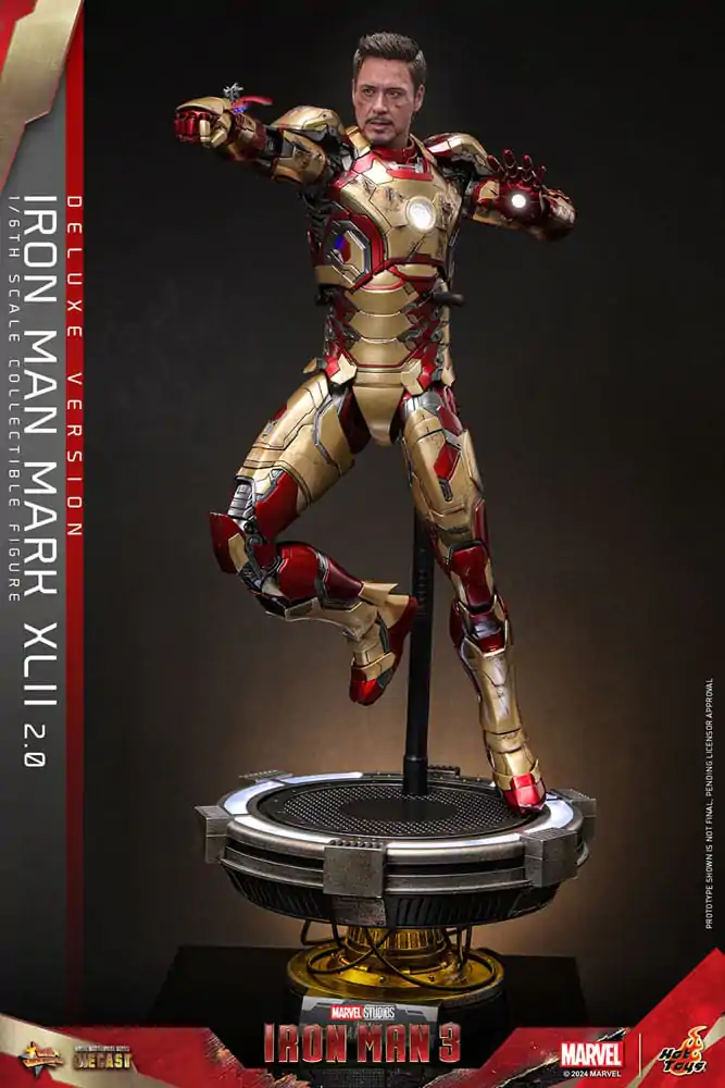 Iron Man 3 Movie Masterpiece Diecast akcijska figura 1/6 Iron Man Mark XLII (2.0) Deluxe 32 cm fotografija proizvoda