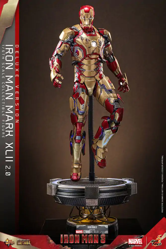 Iron Man 3 Movie Masterpiece Diecast akcijska figura 1/6 Iron Man Mark XLII (2.0) Deluxe 32 cm fotografija proizvoda