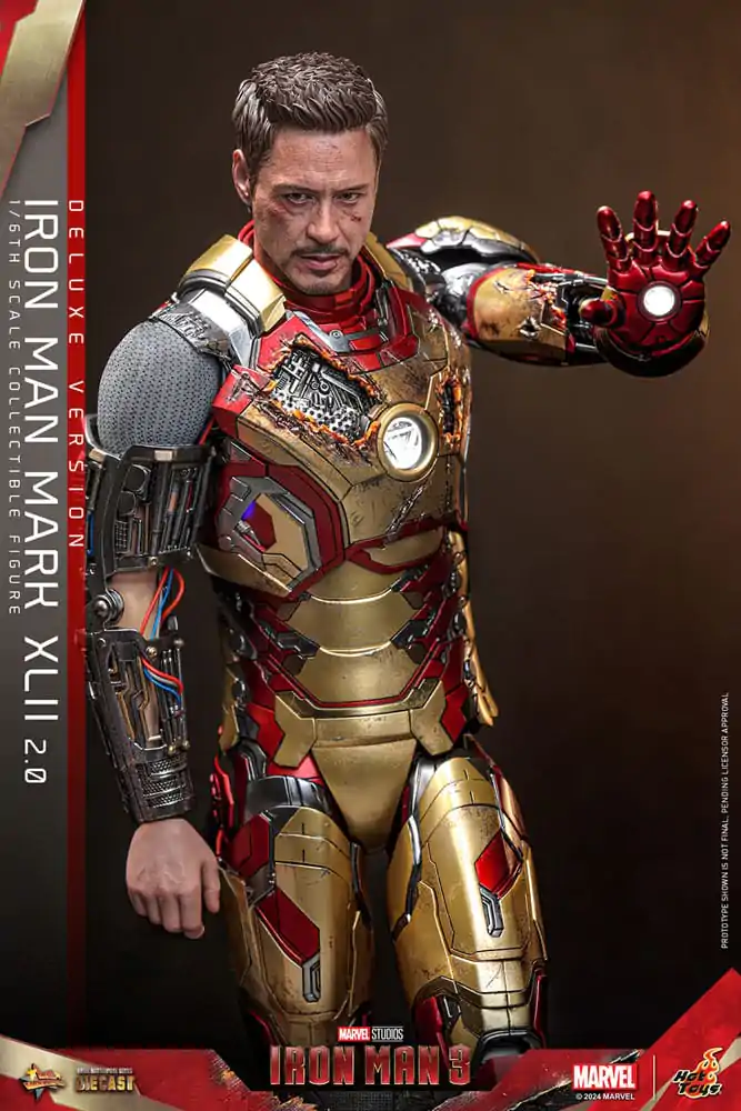 Iron Man 3 Movie Masterpiece Diecast akcijska figura 1/6 Iron Man Mark XLII (2.0) Deluxe 32 cm fotografija proizvoda