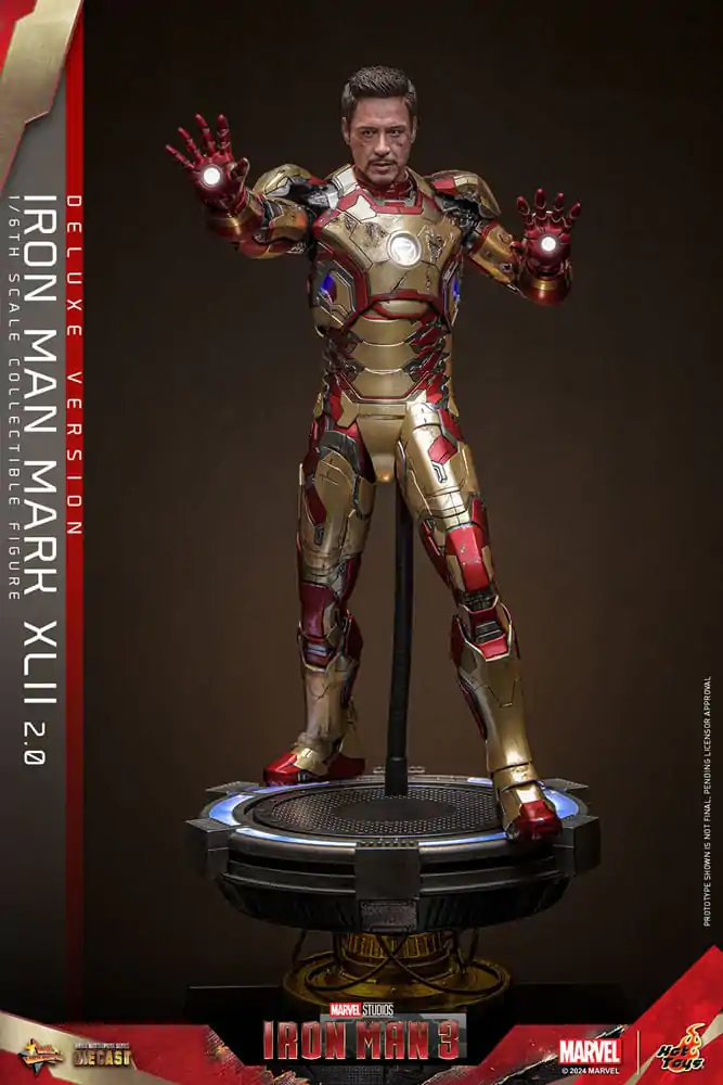 Iron Man 3 Movie Masterpiece Diecast akcijska figura 1/6 Iron Man Mark XLII (2.0) Deluxe 32 cm fotografija proizvoda