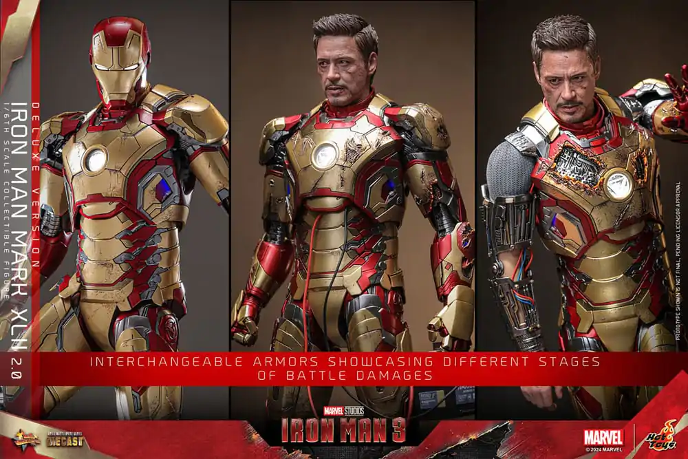 Iron Man 3 Movie Masterpiece Diecast akcijska figura 1/6 Iron Man Mark XLII (2.0) Deluxe 32 cm fotografija proizvoda