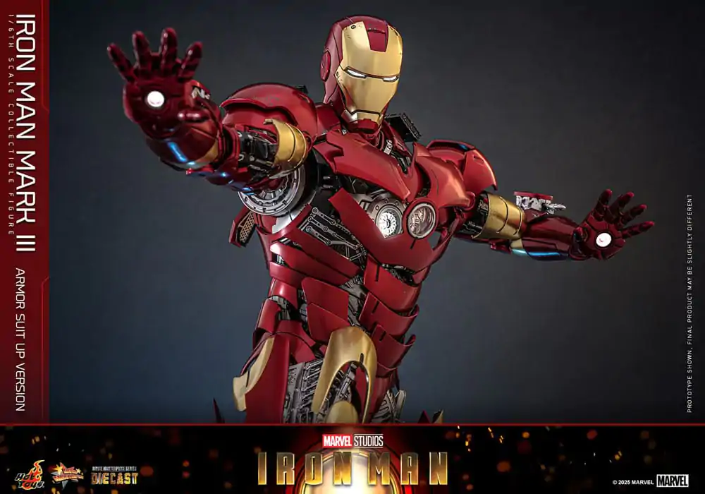 Iron Man Movie Masterpiece Lijevana akcijska figura 1/6 Iron Man Mark III (Armor Suit Up Version) 32 cm fotografija proizvoda