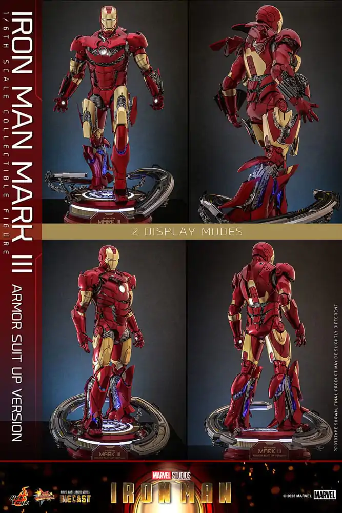 Iron Man Movie Masterpiece Lijevana akcijska figura 1/6 Iron Man Mark III (Armor Suit Up Version) 32 cm fotografija proizvoda