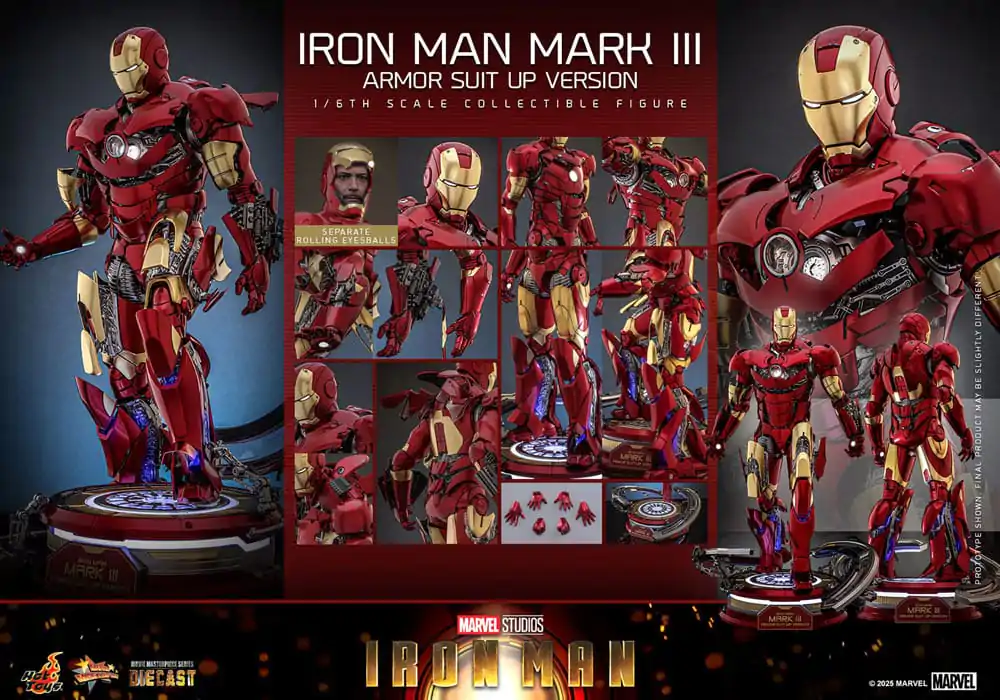 Iron Man Movie Masterpiece Lijevana akcijska figura 1/6 Iron Man Mark III (Armor Suit Up Version) 32 cm fotografija proizvoda