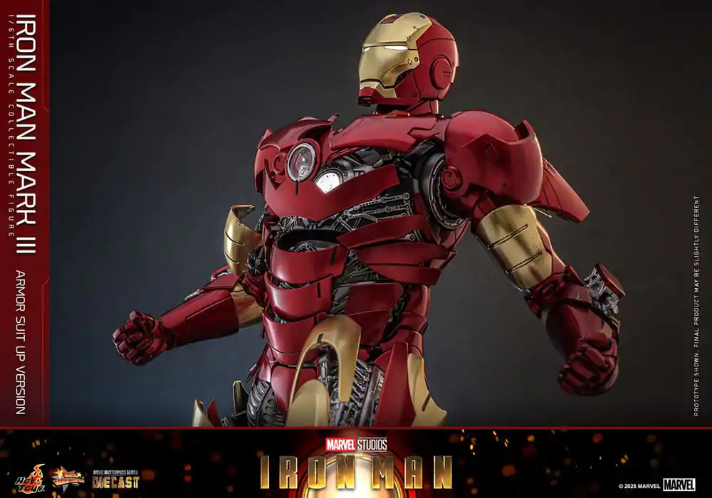 Iron Man Movie Masterpiece Lijevana akcijska figura 1/6 Iron Man Mark III (Armor Suit Up Version) 32 cm fotografija proizvoda