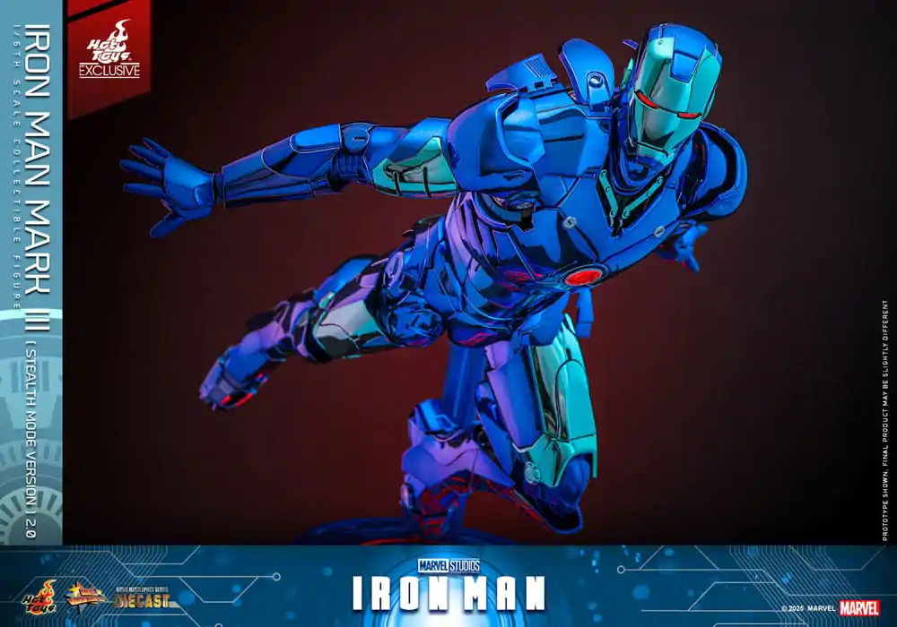 Iron Man Movie Masterpiece Lijevana akcijska figura 1/6 Iron Man Mark III (Stealth Mode Ver.) 2.0 Hot Toys Exclusive 33 cm fotografija proizvoda