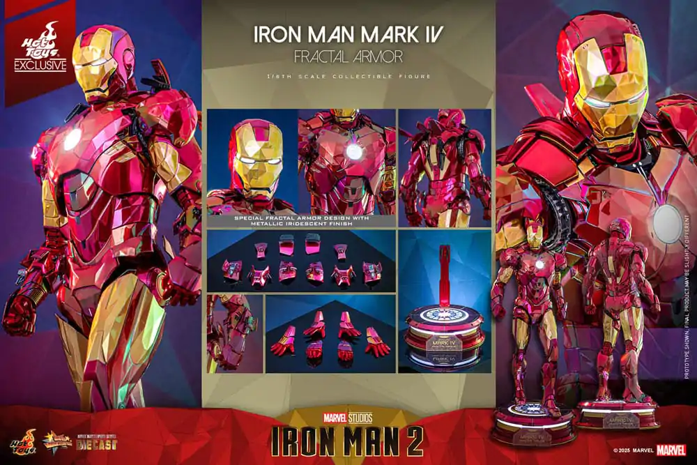 Iron Man Movie Masterpiece Diecast akcijska figura 1/6 Iron Man Mark VI (Fractal Armor) Hot Toys Exclusive 33 cm fotografija proizvoda