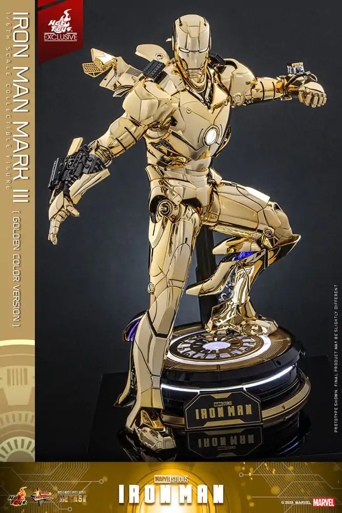 Iron Man Movie Masterpiece Diecast akcijska figura 1/6 Iron Man Mark III (Gold Color Version) Hot Toys Exclusive 33 cm fotografija proizvoda