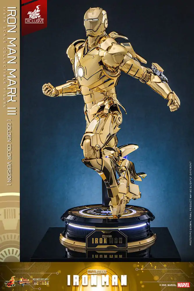 Iron Man Movie Masterpiece Diecast akcijska figura 1/6 Iron Man Mark III (Gold Color Version) Hot Toys Exclusive 33 cm fotografija proizvoda
