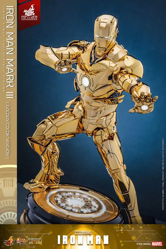 Iron Man Movie Masterpiece Diecast akcijska figura 1/6 Iron Man Mark III (Gold Color Version) Hot Toys Exclusive 33 cm fotografija proizvoda