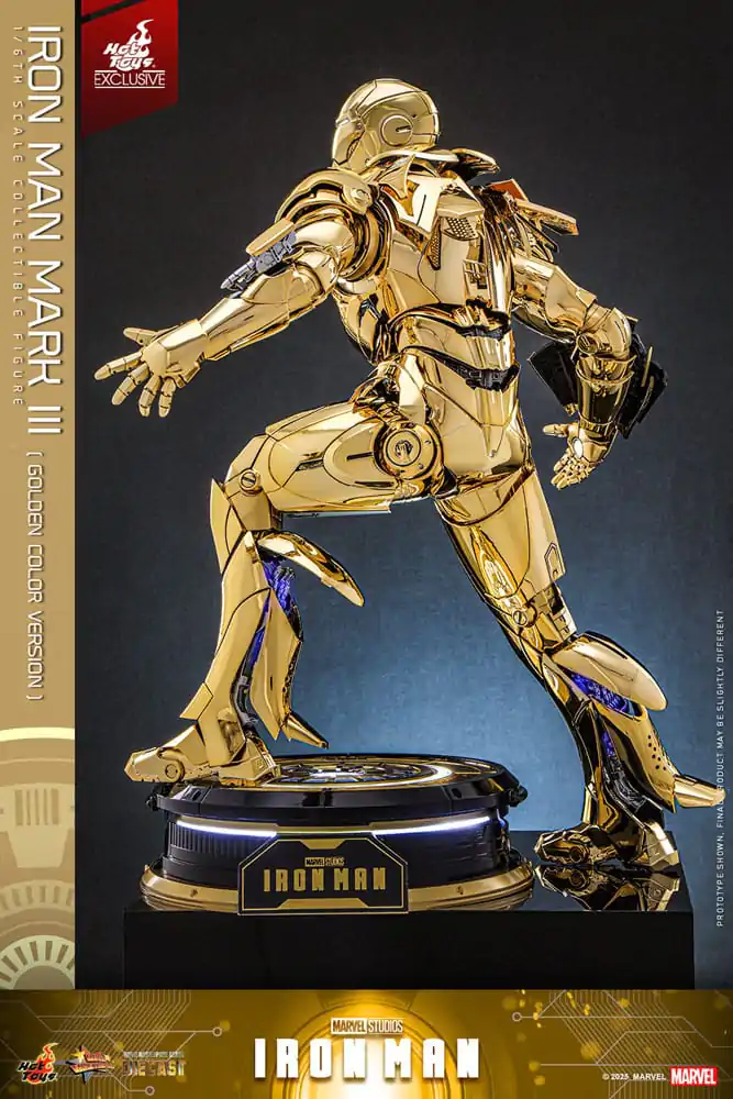 Iron Man Movie Masterpiece Diecast akcijska figura 1/6 Iron Man Mark III (Gold Color Version) Hot Toys Exclusive 33 cm fotografija proizvoda
