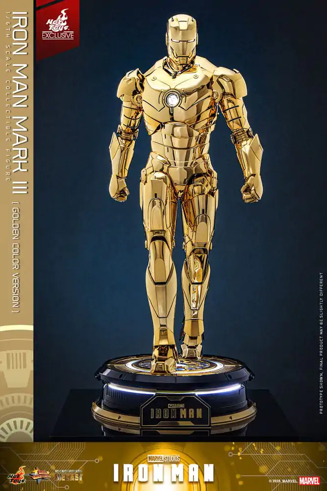 Iron Man Movie Masterpiece Diecast akcijska figura 1/6 Iron Man Mark III (Gold Color Version) Hot Toys Exclusive 33 cm fotografija proizvoda